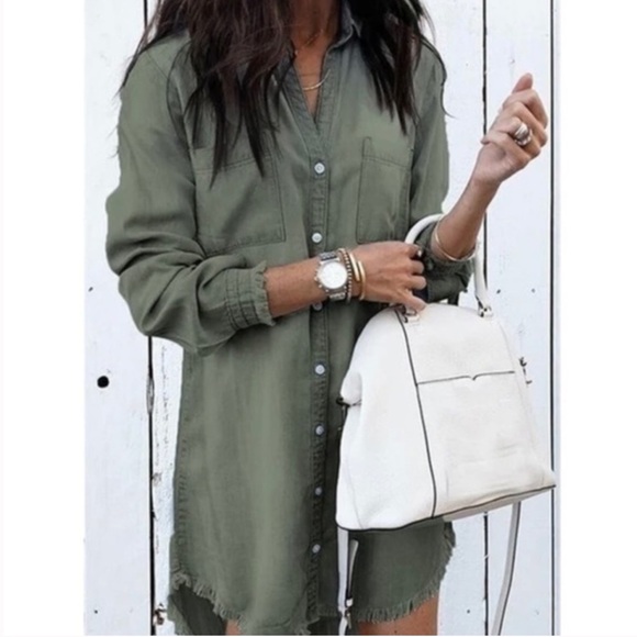 🫒Cloth & Stone Anthro Western Shirt Dress🫒 - Picture 7 of 12